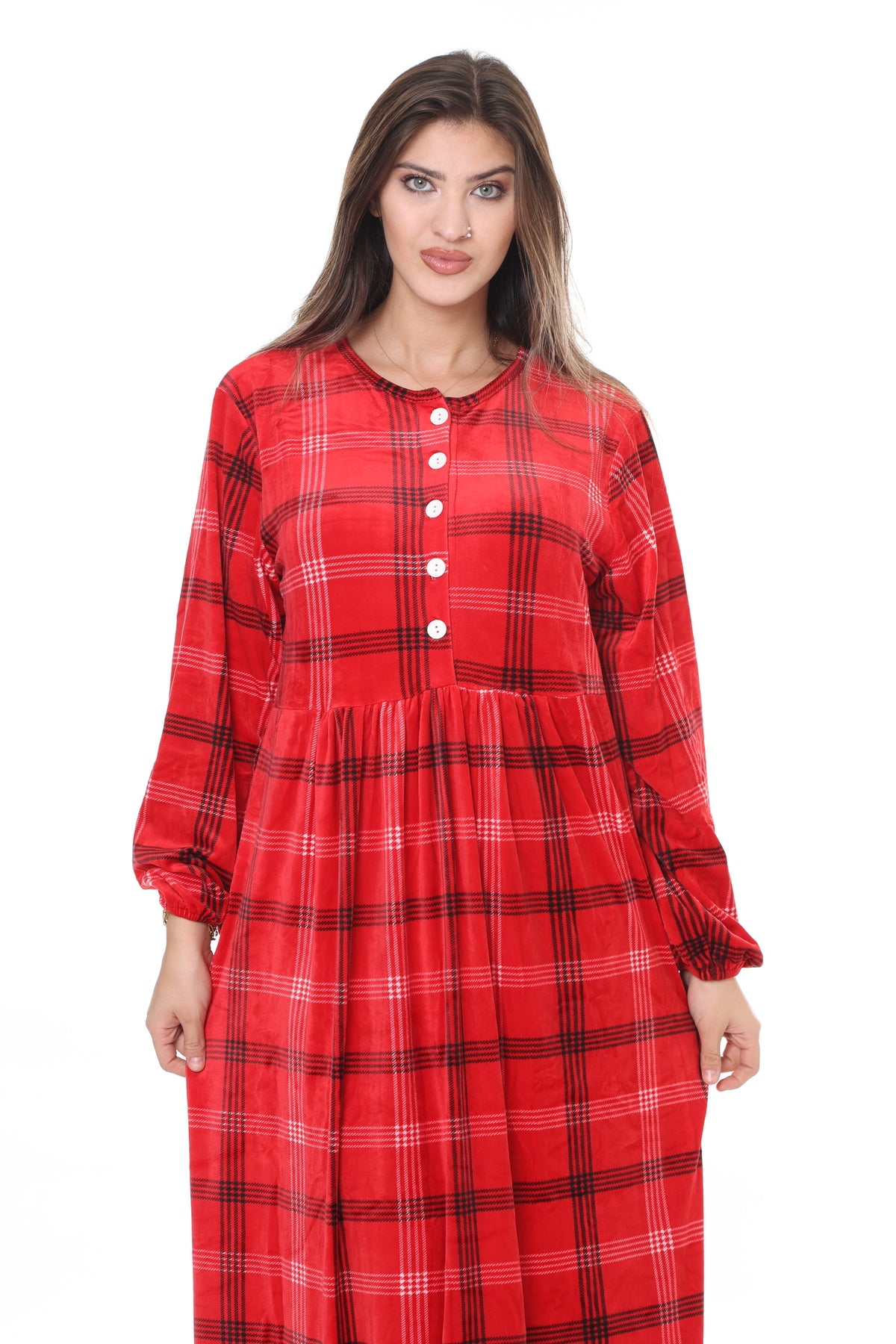 فستان mervemoda لون أحمر