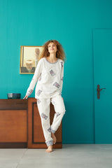 طقم بيجاما Siyah İnci لون أبيض