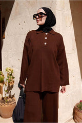 طقم رياضي Moda Rosa لون بني