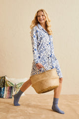 قميص النوم ENNA MODA لون أزرق غامق