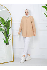 قميص ahsen fashion لون بني