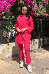 طقم رياضي Moda Rosa لون زهري