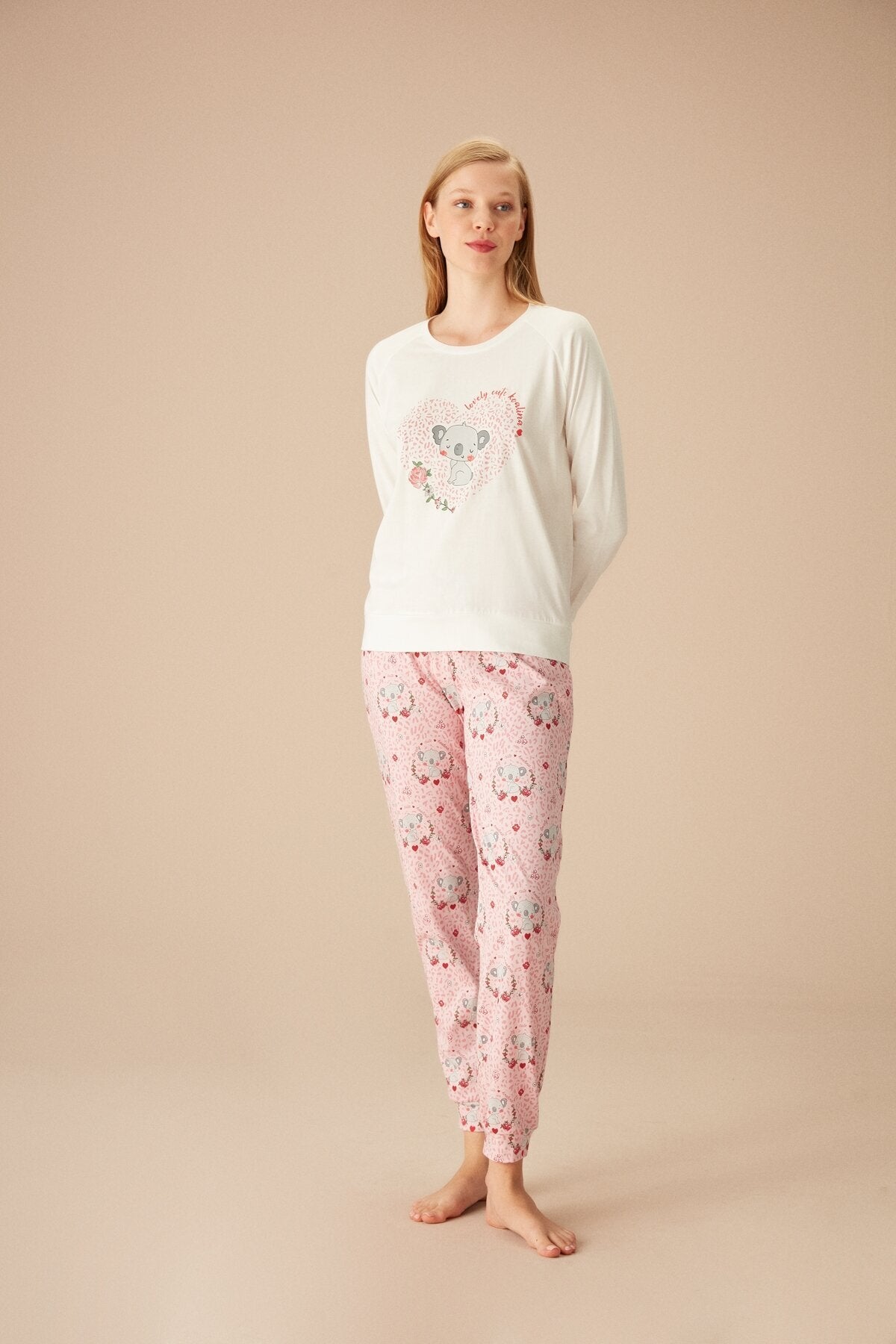 طقم بيجاما Suwen لون زهري