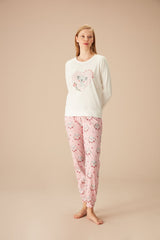 طقم بيجاما Suwen لون زهري