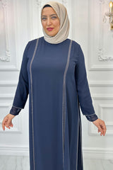 فستان Amine Hüma لون أزرق غامق