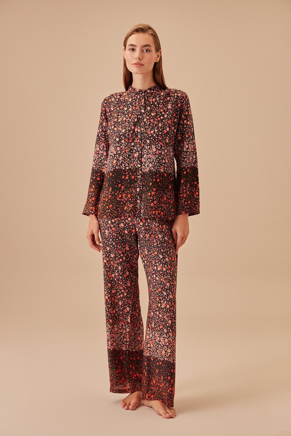 طقم بيجاما Suwen لون أحمر