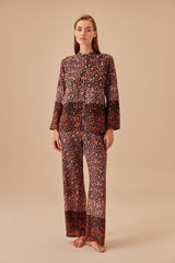 طقم بيجاما Suwen لون أحمر