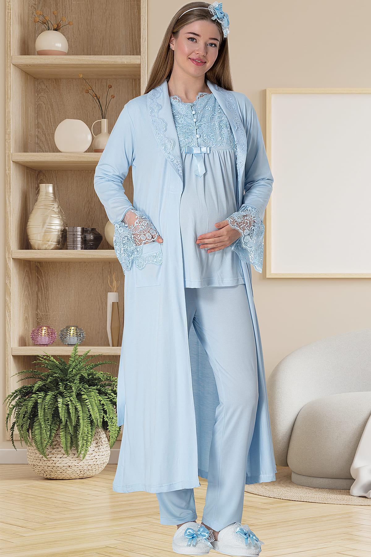 مجموعة بيجاما الحامل secret moda لون أزرق