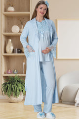 مجموعة بيجاما الحامل secret moda لون أزرق