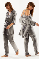 طقم بيجاما Ecrou لون رمادي