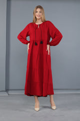 فستان mervemoda لون أحمر