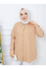 قميص ahsen fashion لون بني