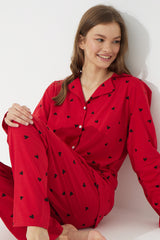 طقم بيجاما Siyah İnci لون أحمر