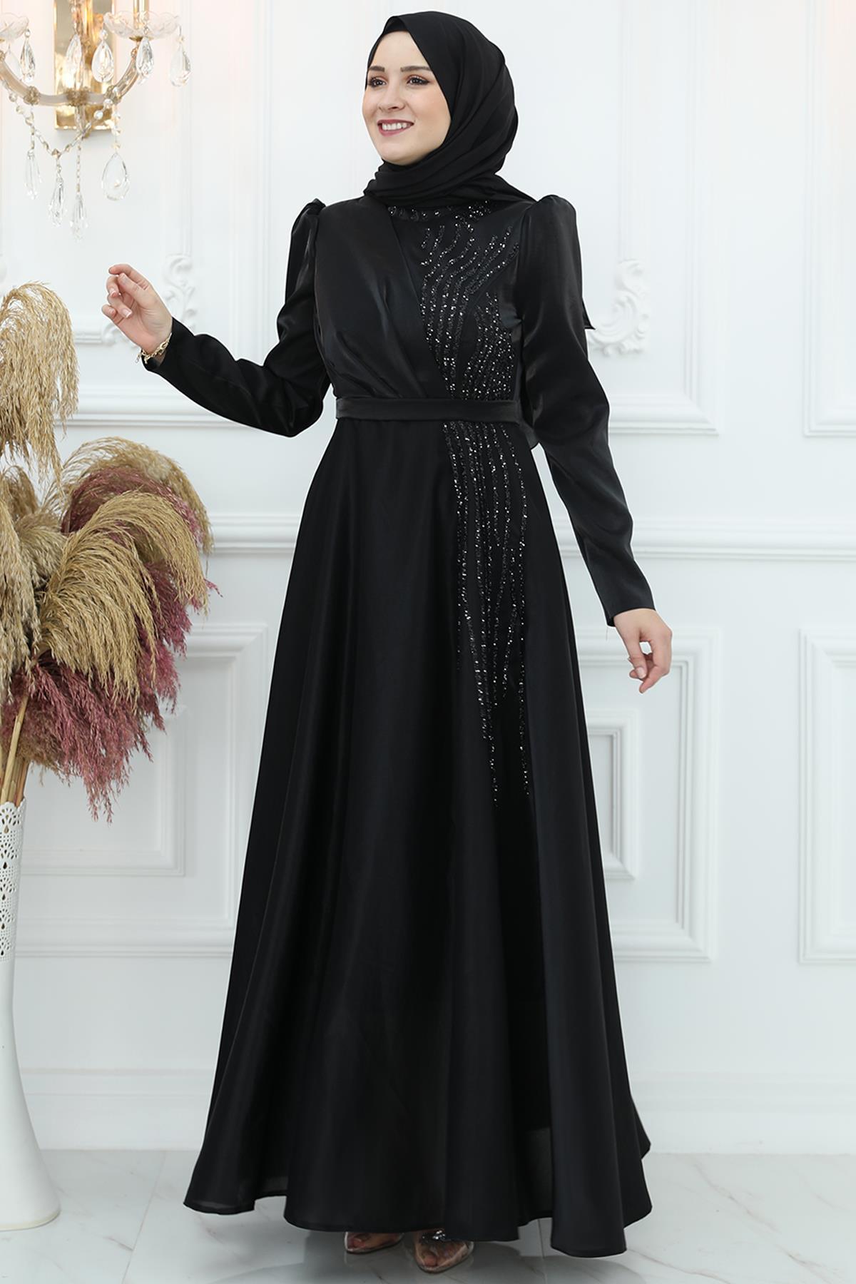 فستان سهرة Amine Hüma لون أسود