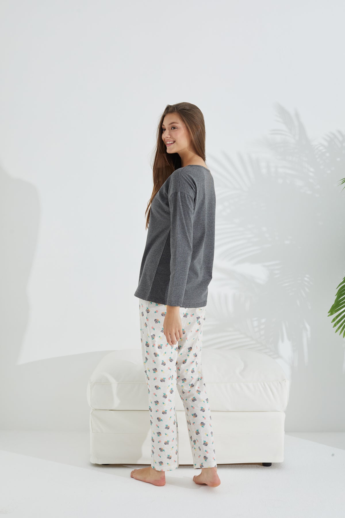 طقم بيجاما Siyah İnci لون أبيض