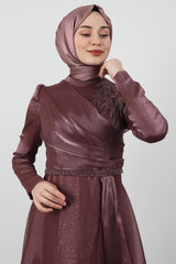 فستان سهرة giz astore لون زهري
