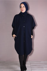 المعطف Nowa Scarf لون أزرق غامق