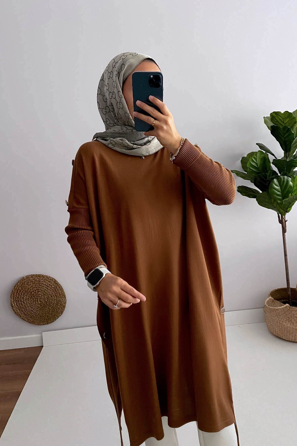المعطف Ka Hijab لون بني