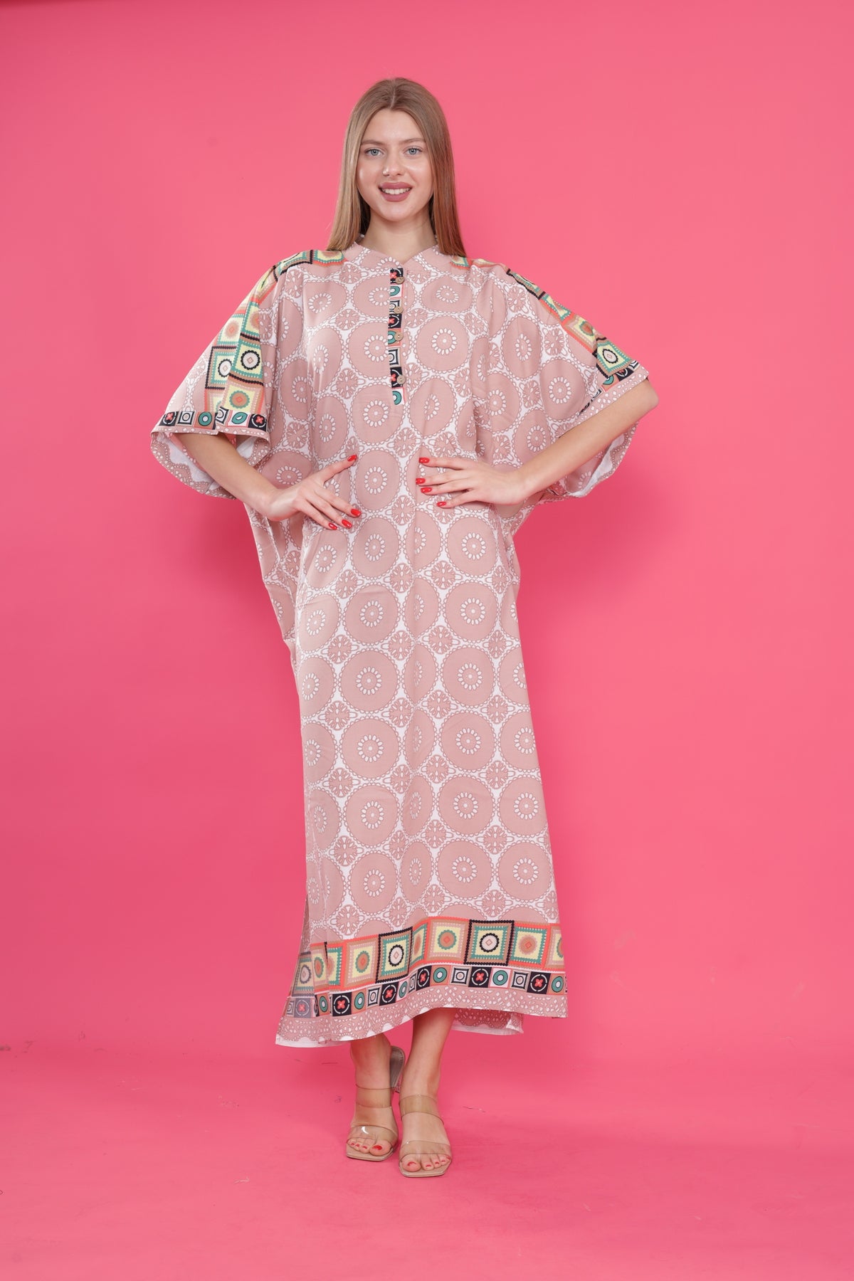 فستان mervemoda لون زهري