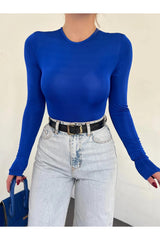 بلوزة Fav Style لون أزرق غامق