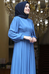 فستان سهرة Amine Hüma لون أزرق غامق