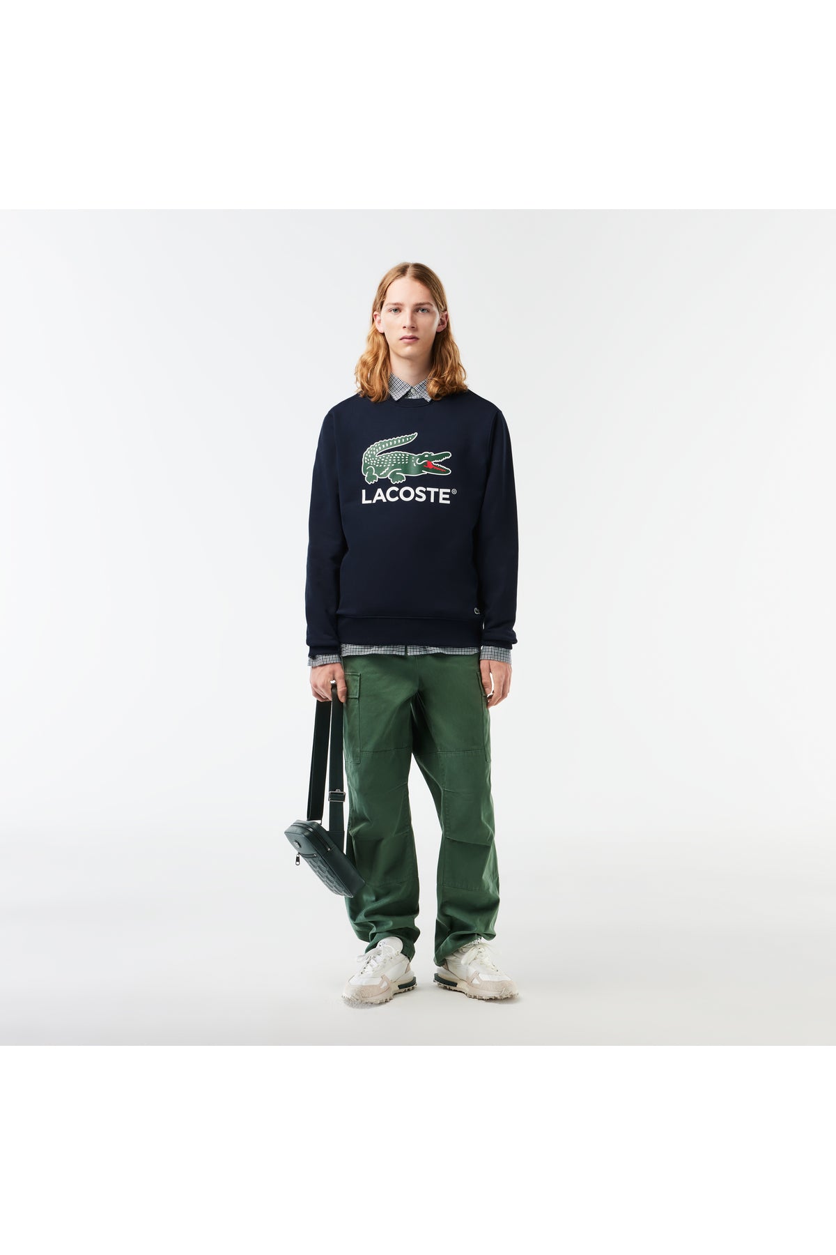 هودي Lacoste لون أزرق غامق