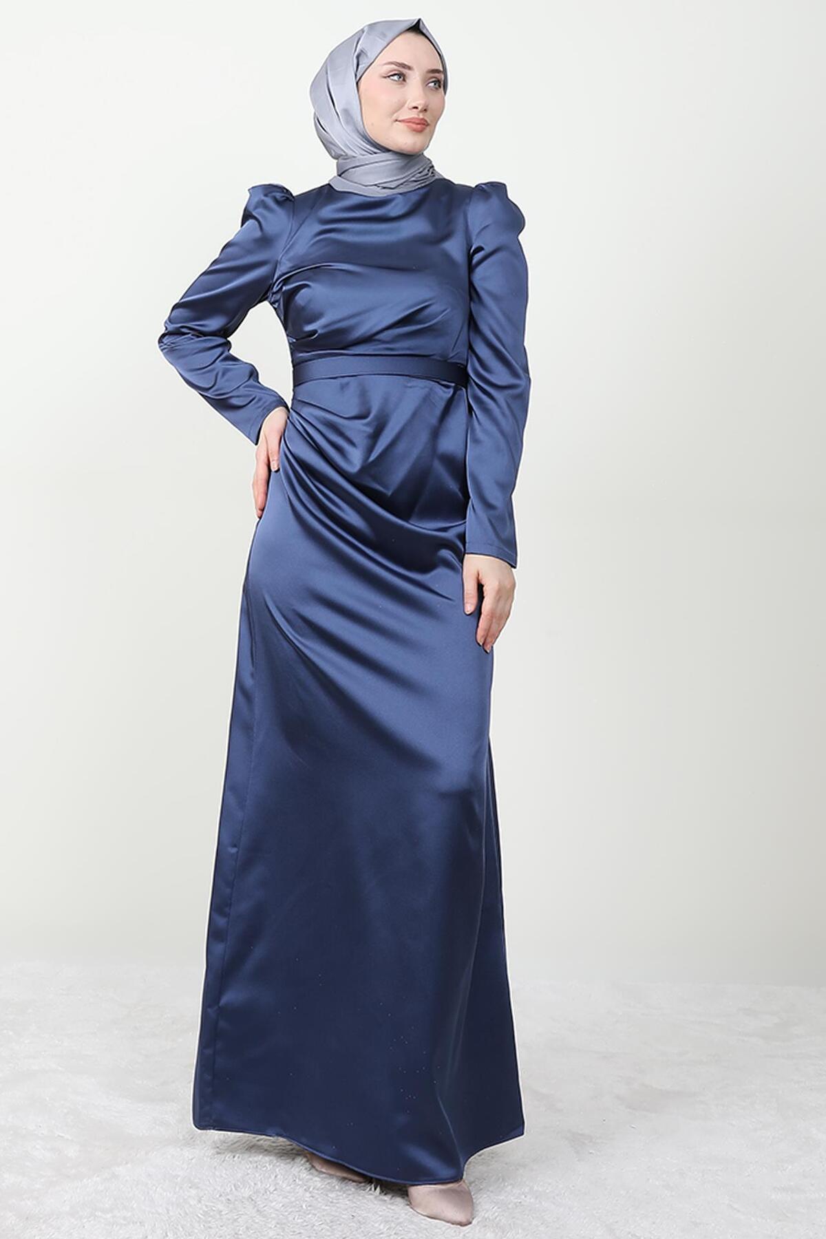 فستان سهرة giz astore لون أزرق غامق