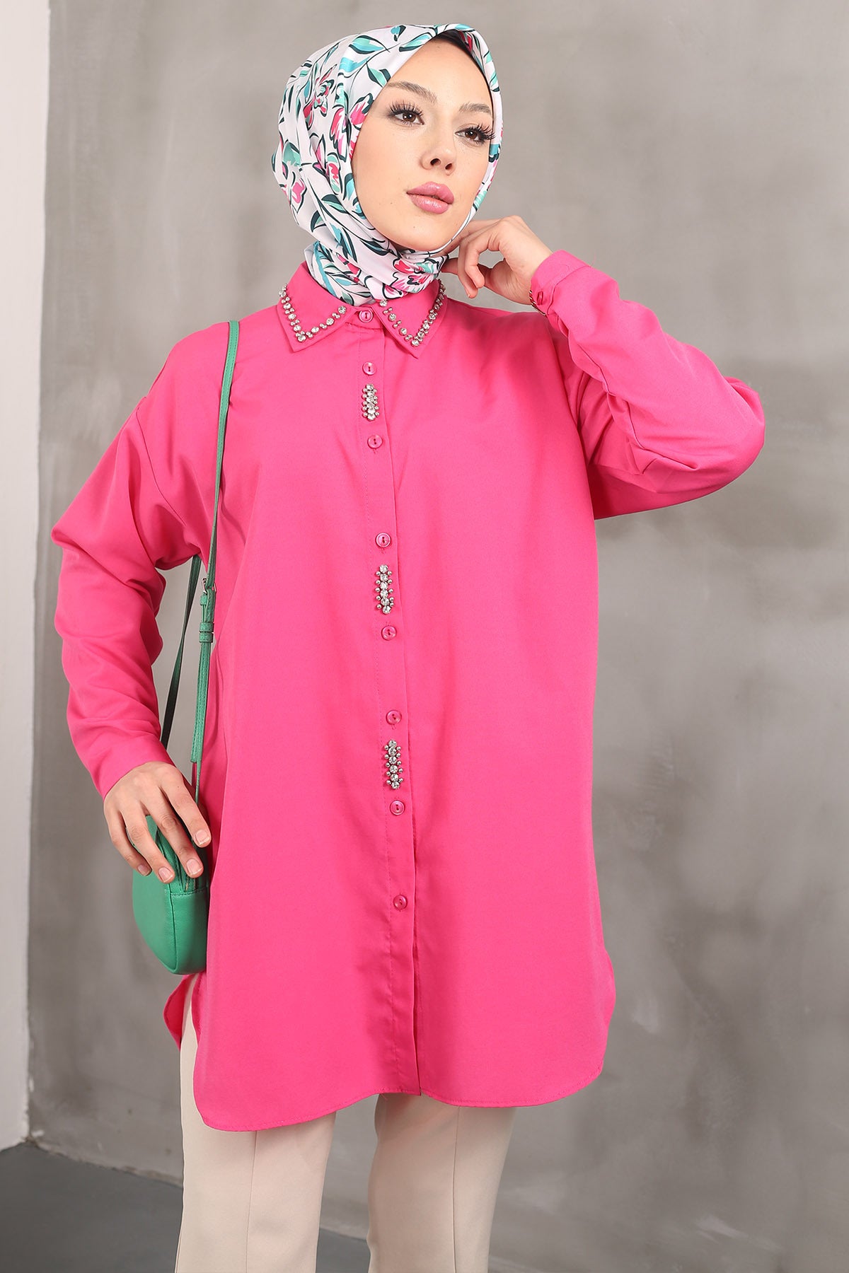 تونيك İmajButik لون زهري