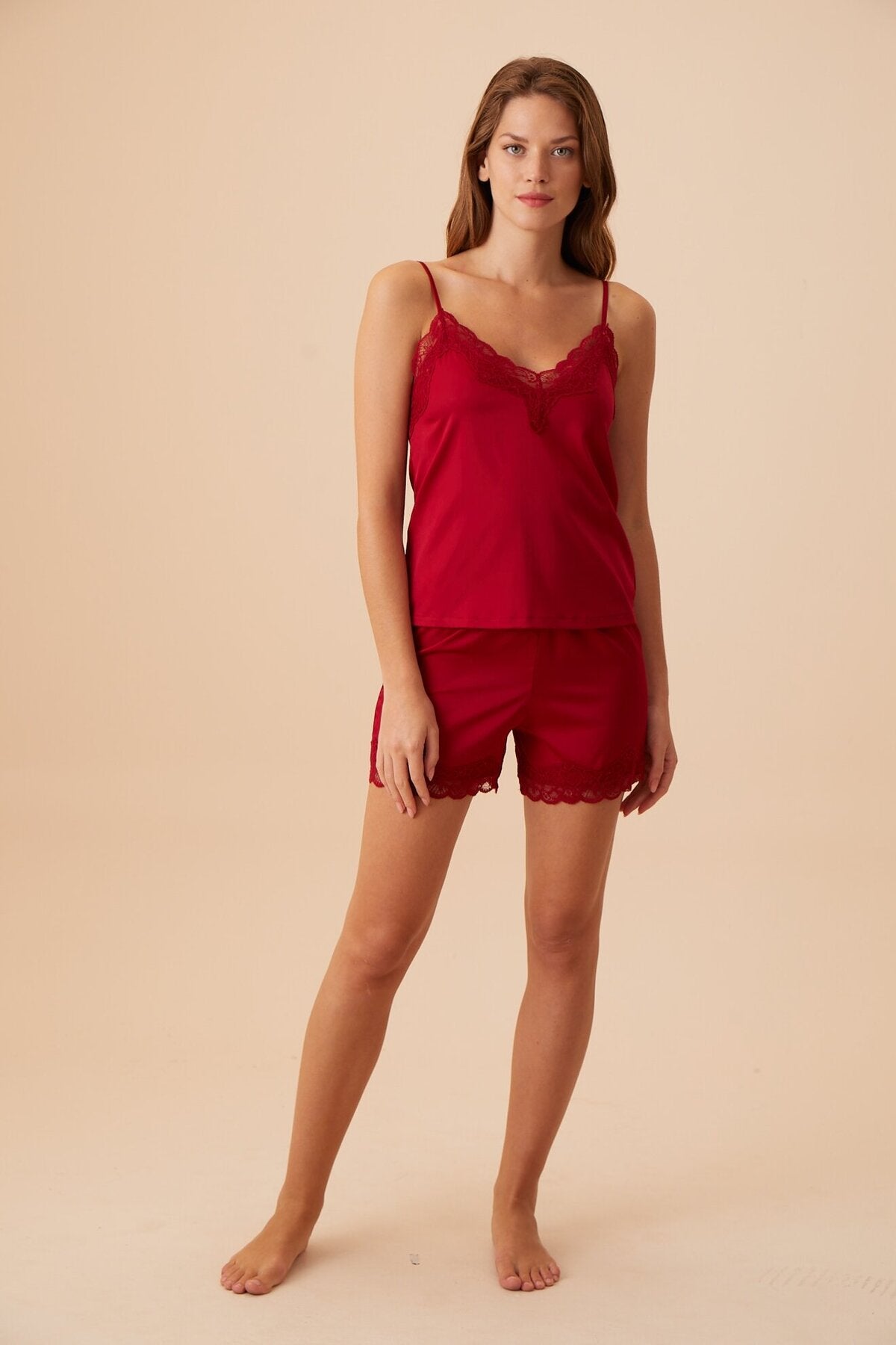 طقم بيجاما Suwen لون بوردو