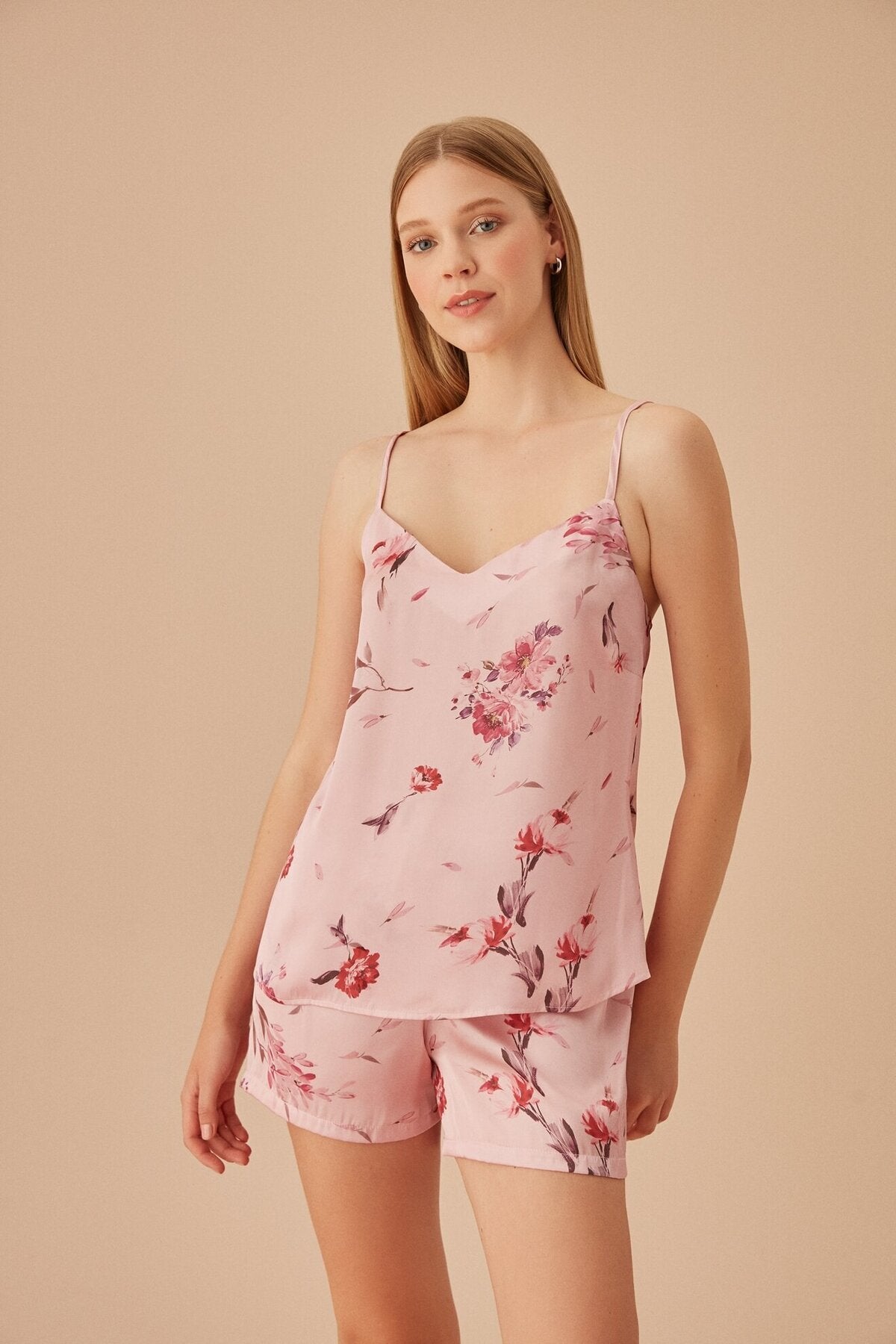 طقم بيجاما Suwen لون زهري