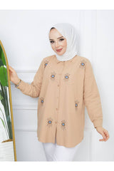 قميص ahsen fashion لون بيج