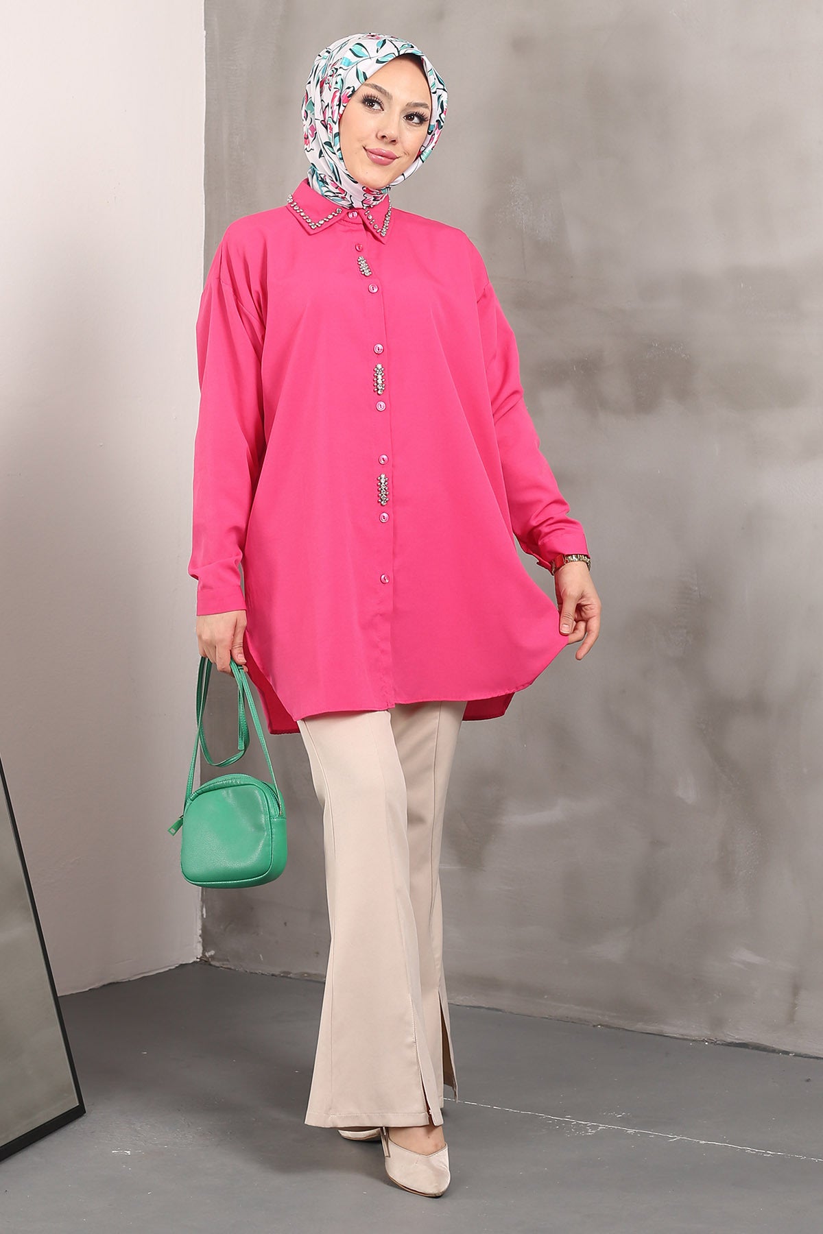 تونيك İmajButik لون زهري