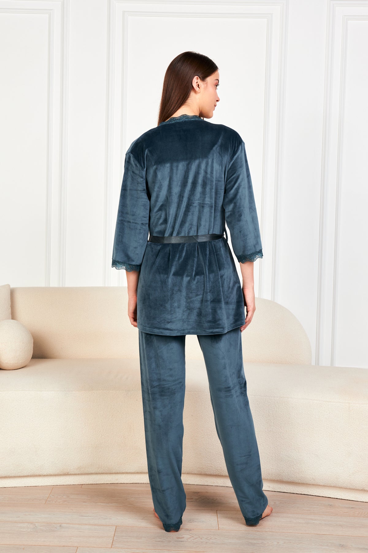 طقم بيجاما Ecrou لون أزرق