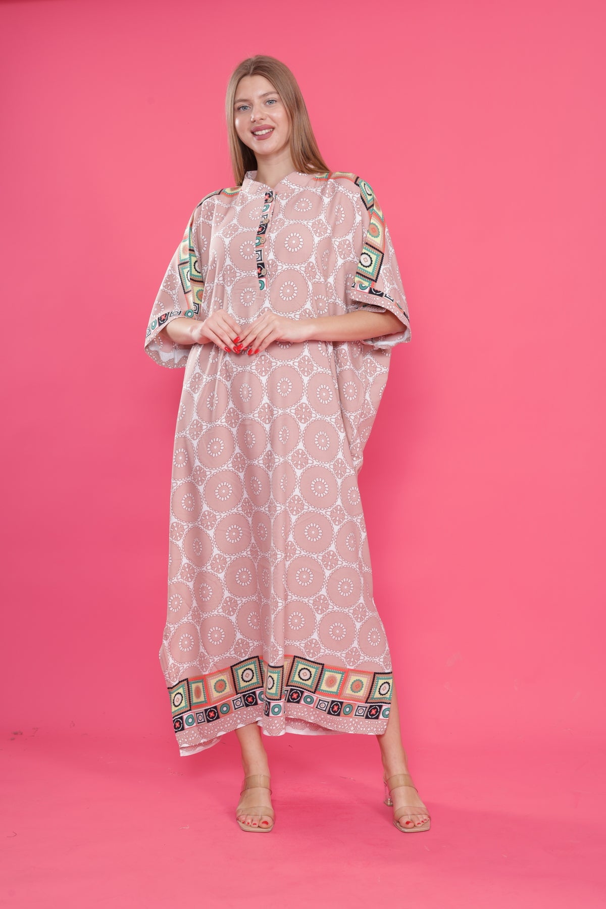 فستان mervemoda لون زهري