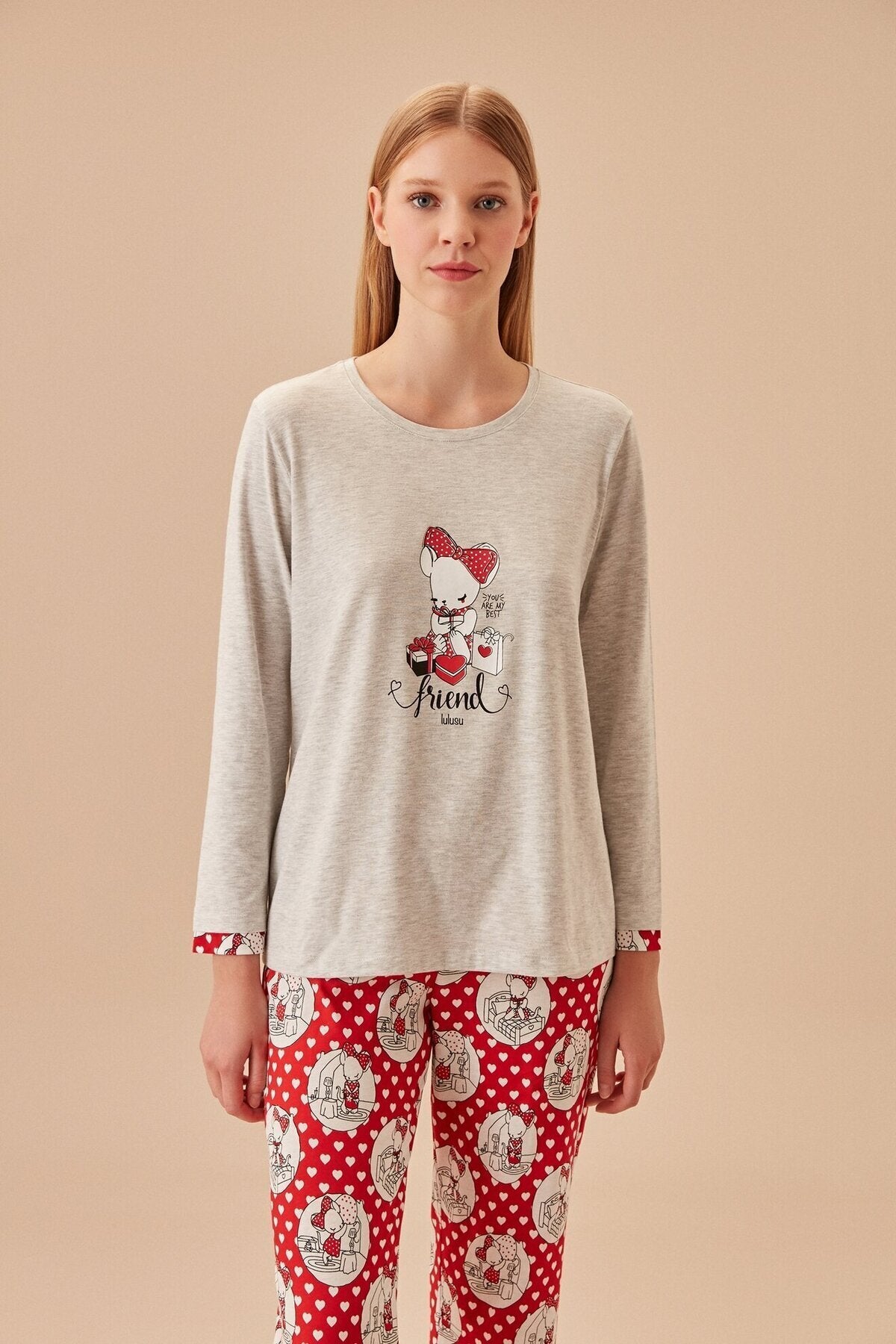 طقم بيجاما Suwen لون رمادي