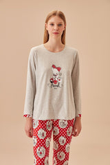 طقم بيجاما Suwen لون رمادي