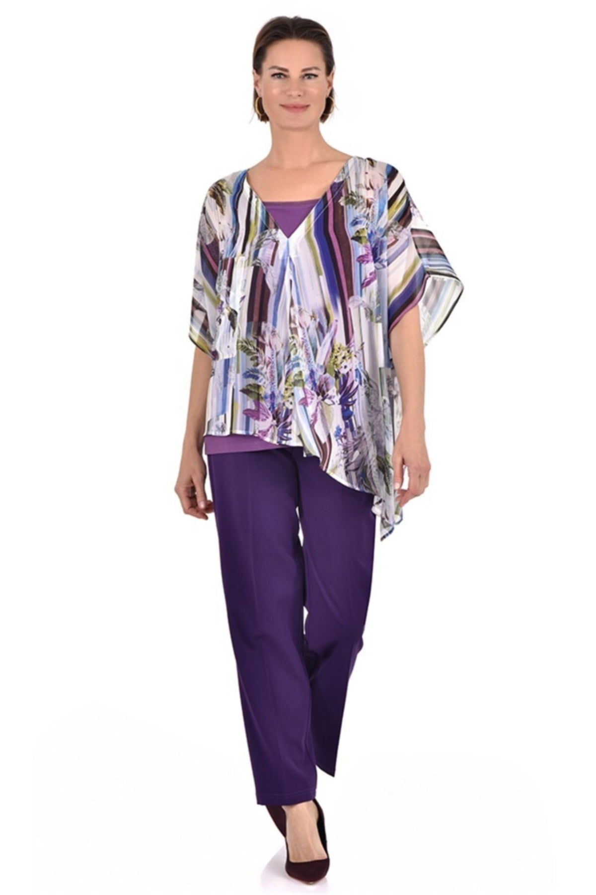 بنطال Christine Cotton Club لون بنفسجي