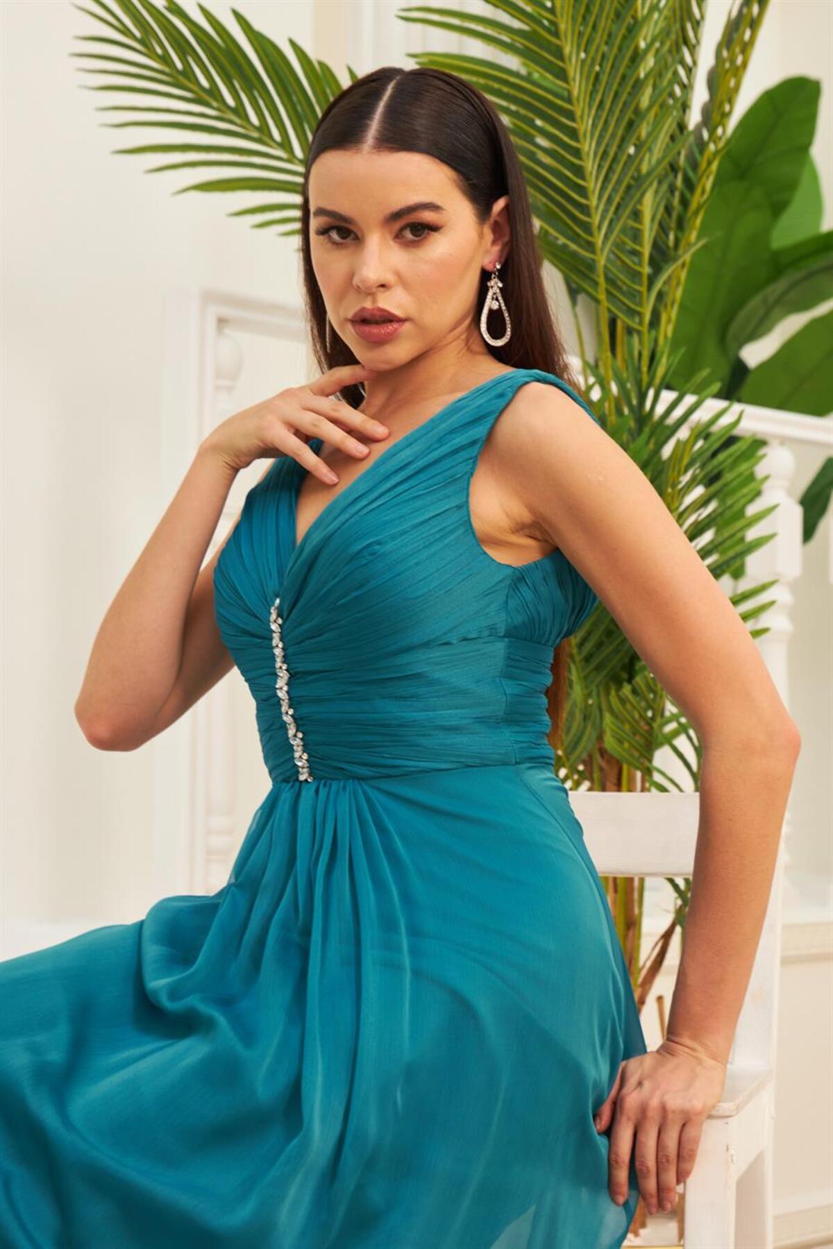 فستان سهرة CARMEN لون أزرق