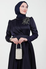 فستان سهرة giz astore لون أزرق غامق