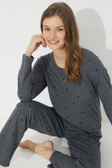 طقم بيجاما Siyah İnci لون رمادي