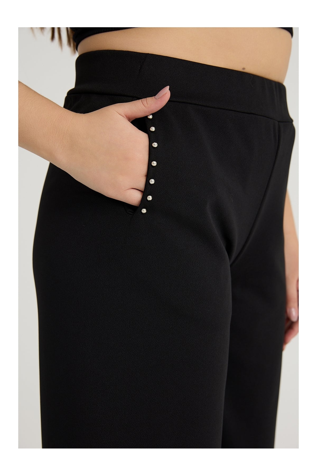 بنطال مقاس كبير Gül Moda لون أسود