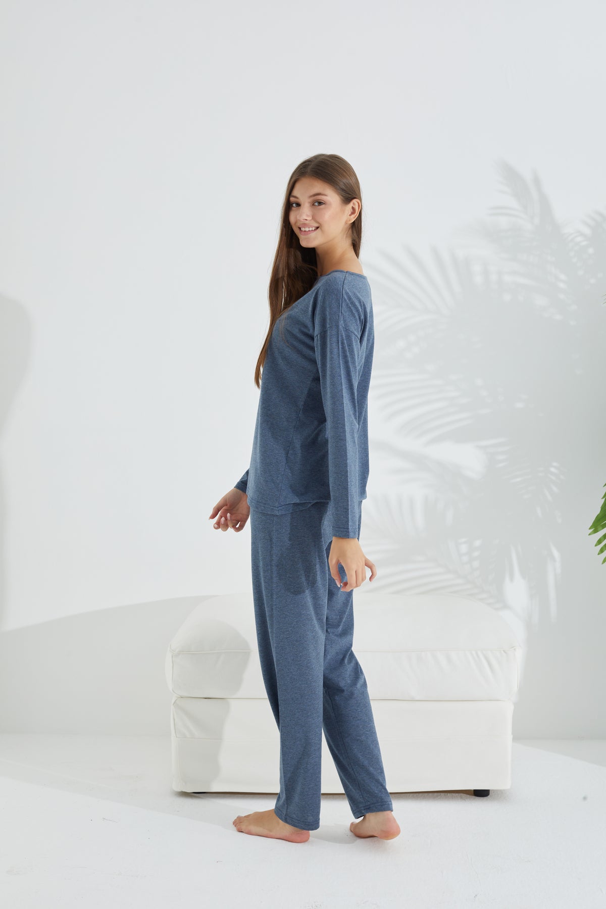 طقم بيجاما Siyah İnci لون أزرق