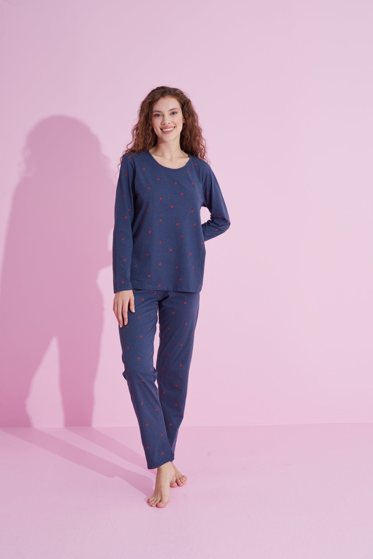 طقم بيجاما Siyah İnci لون أزرق غامق