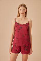 طقم بيجاما Suwen لون بوردو