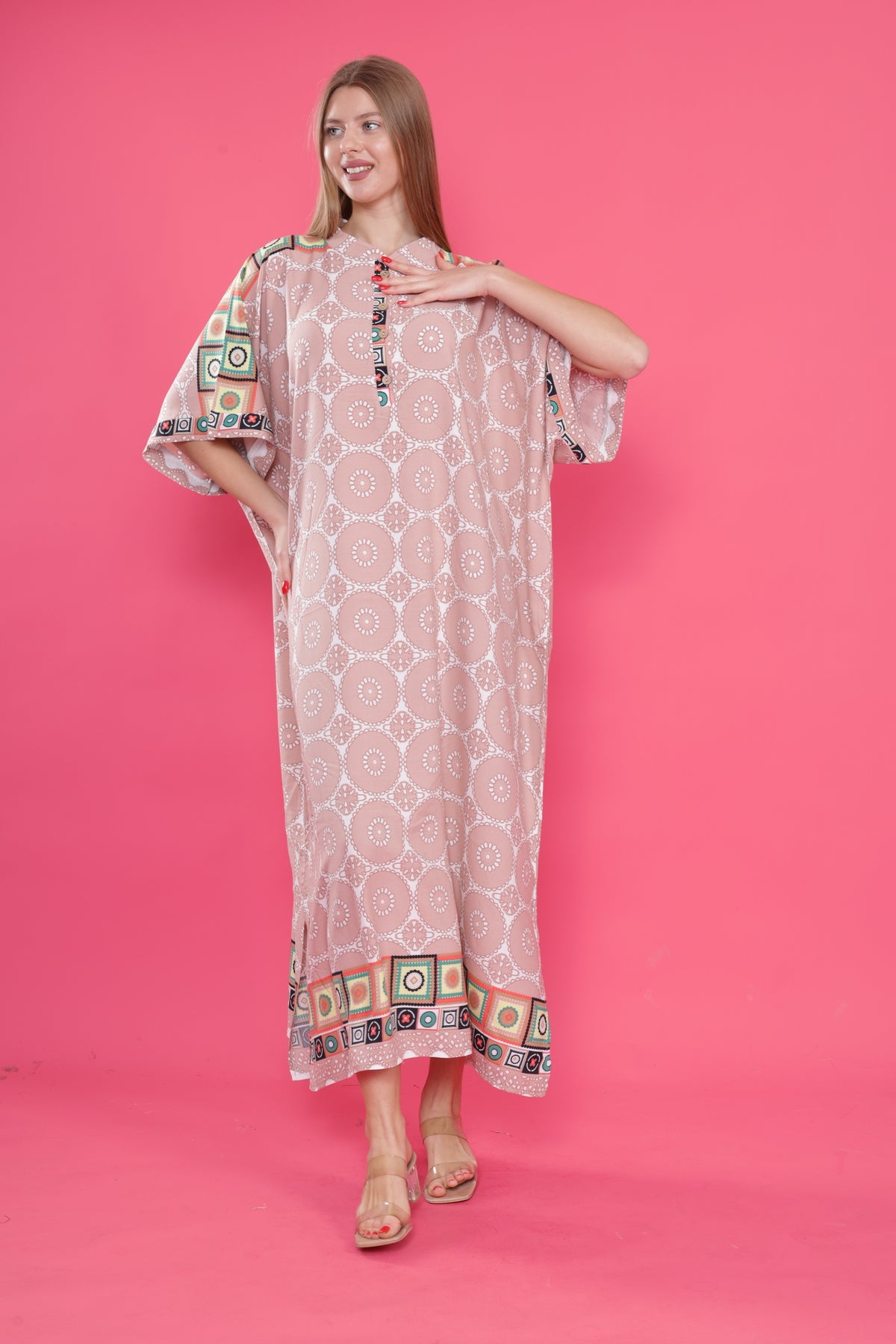 فستان mervemoda لون زهري