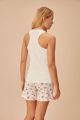 طقم بيجاما Suwen لون أبيض