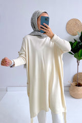 المعطف Ka Hijab لون بيج فاتح