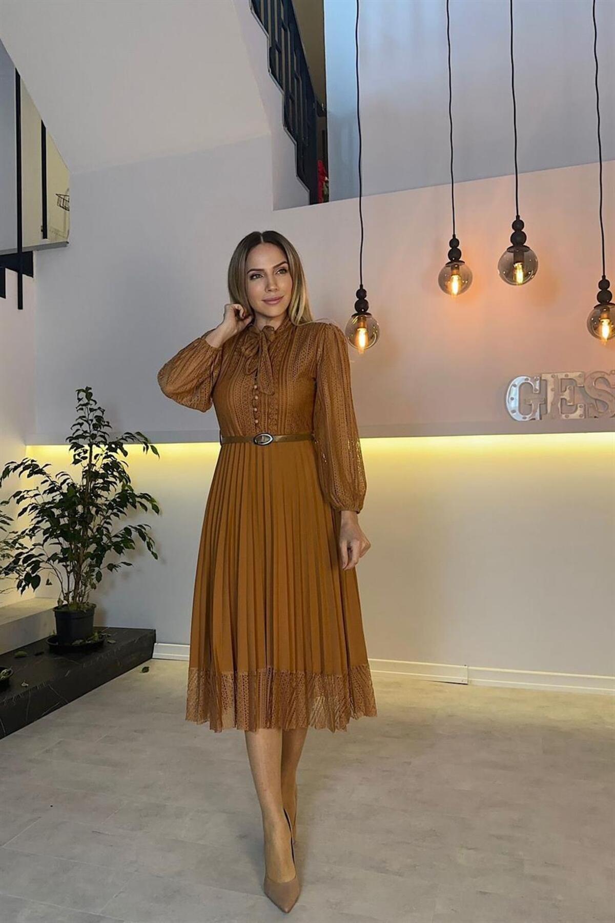 فستان سهرة gesmoda لون برتقالي