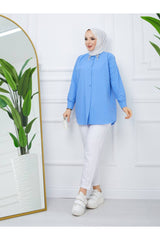 قميص ahsen fashion لون أزرق