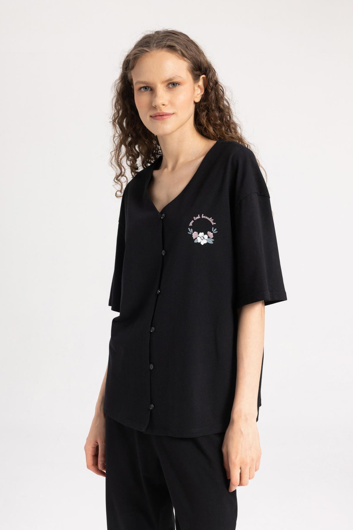 طقم بيجاما Defacto لون أسود